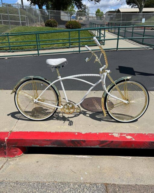 Beautiful 26 inch gold/white Lowrider bike